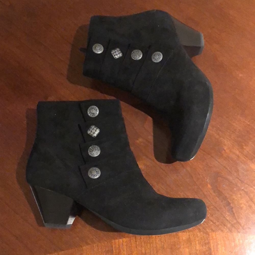Dansko black leather booties